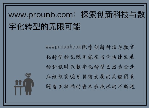 www.prounb.com：探索创新科技与数字化转型的无限可能